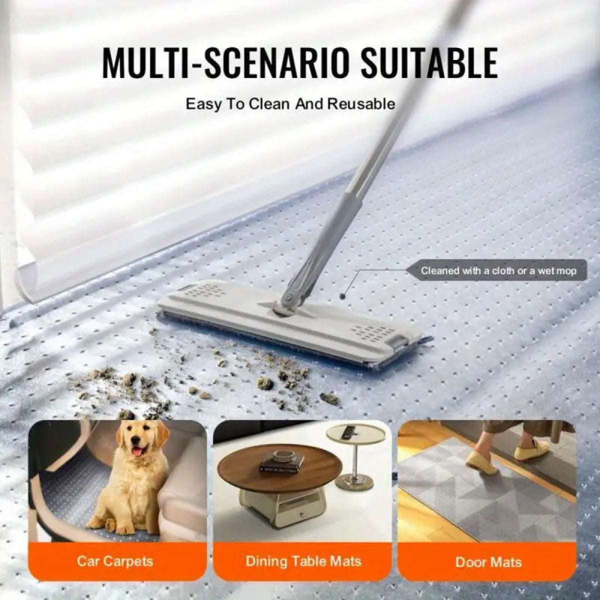 Clear Carpet Protector Roll UK | Skid Resistant Vinyl Floor Mat