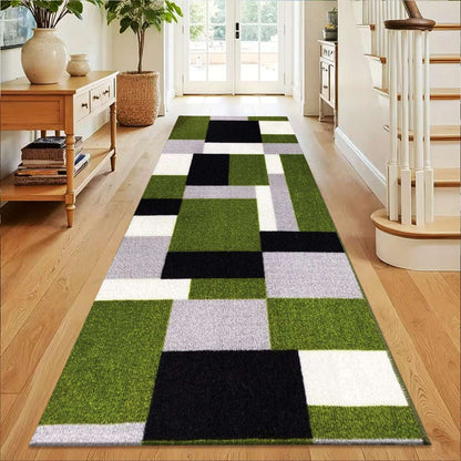Non Slip Rubber Door Mat UK | Indoor Outdoor Heavy Duty Entrance Mat | Design 0056 Blue Black - Kilas Door Mat 50 x 80 cm