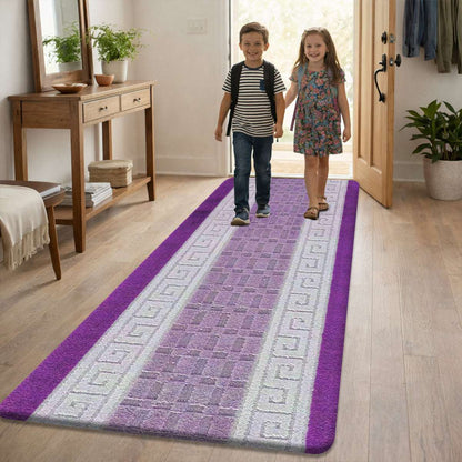 Non Slip Rubber Door Mat UK | Indoor Outdoor Heavy Duty Entrance Mat | Design 0097 50 x 80 cm (1 ft 8 in x 2 ft 7 in) Brown Red - Gel Back 58