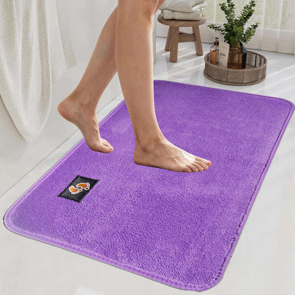 Non Slip Bath Mat UK | Soft Water Absorbent Bathroom Rug | Design 0102 50 x 80 cm Beige - Plain Microfiber Bath Mat