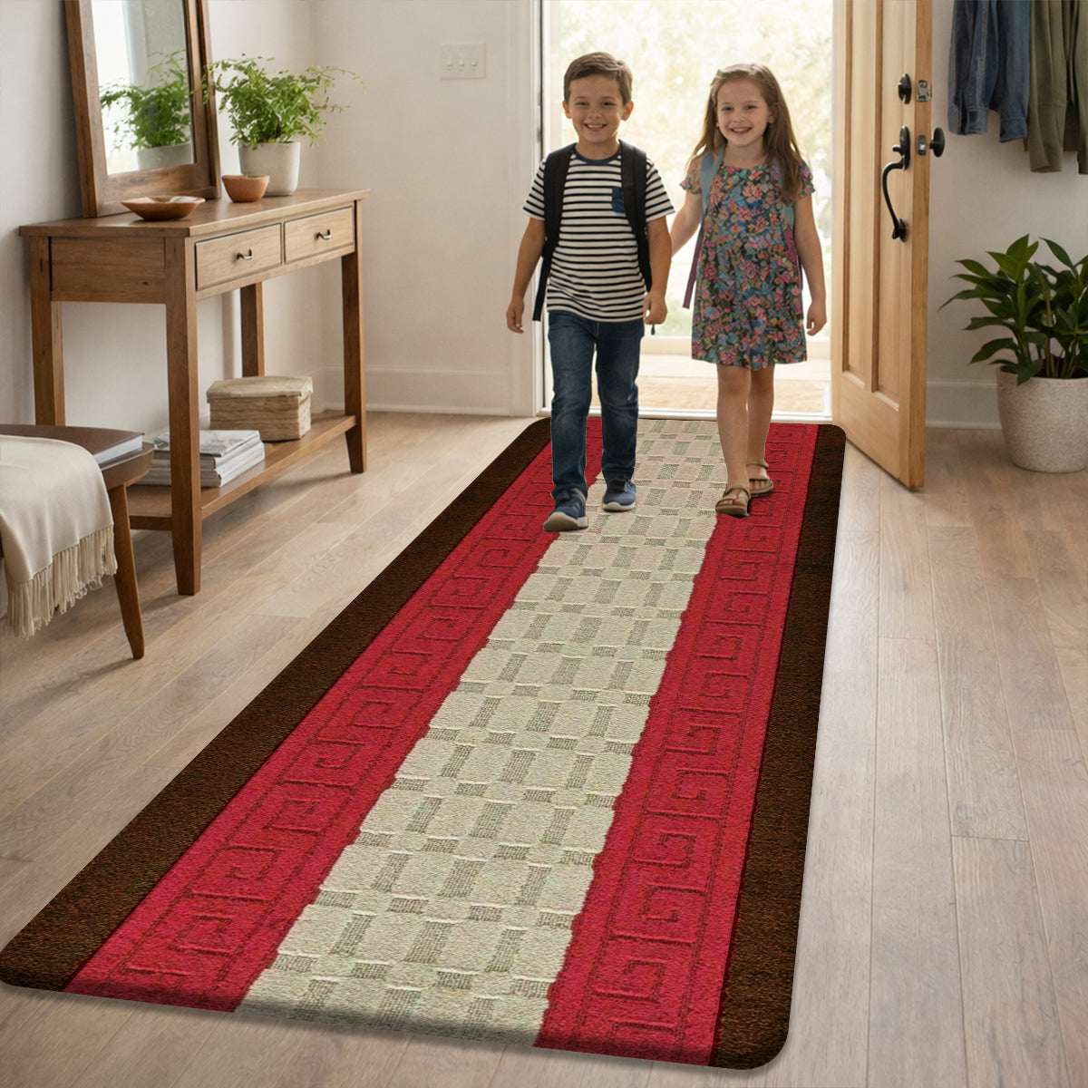 Non Slip Rubber Door Mat UK | Indoor Outdoor Heavy Duty Entrance Mat | Design 0097 40 x 60 cm (1 ft 3 in x 2 ft) Black - Gel Back 59