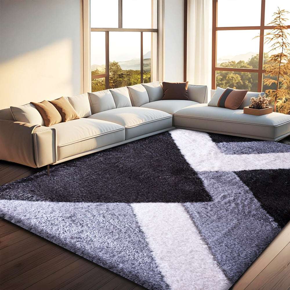 Non Slip Hallway Runner Rug UK | Long Kitchen Carpet Runner Mat | Design 0050 60 x 110 cm Red Grey Silver - Pona