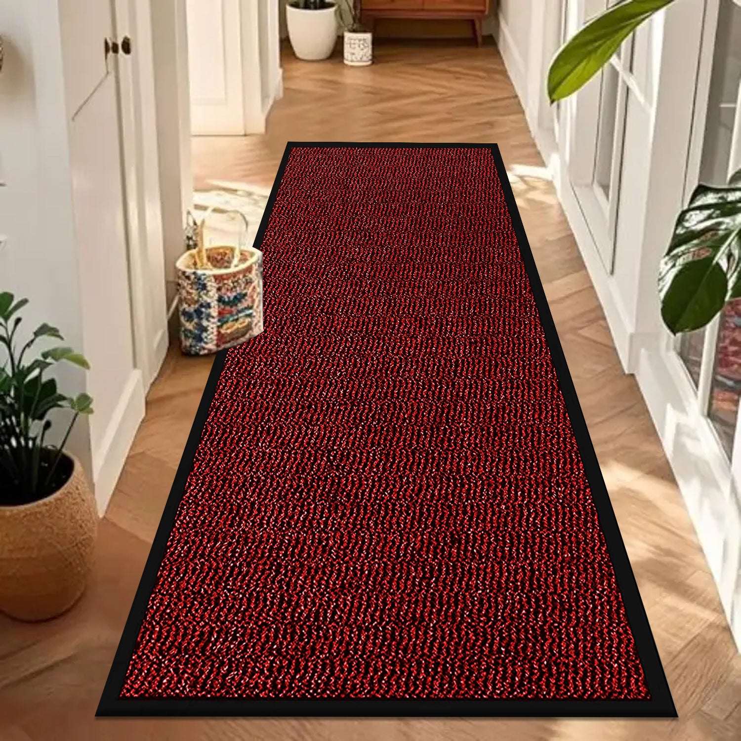 Non Slip Rubber Door Mat UK | Indoor Outdoor Heavy Duty Entrance Mat | Design 0115 60 x 90 cm Brown - Sunny Rubber Mat