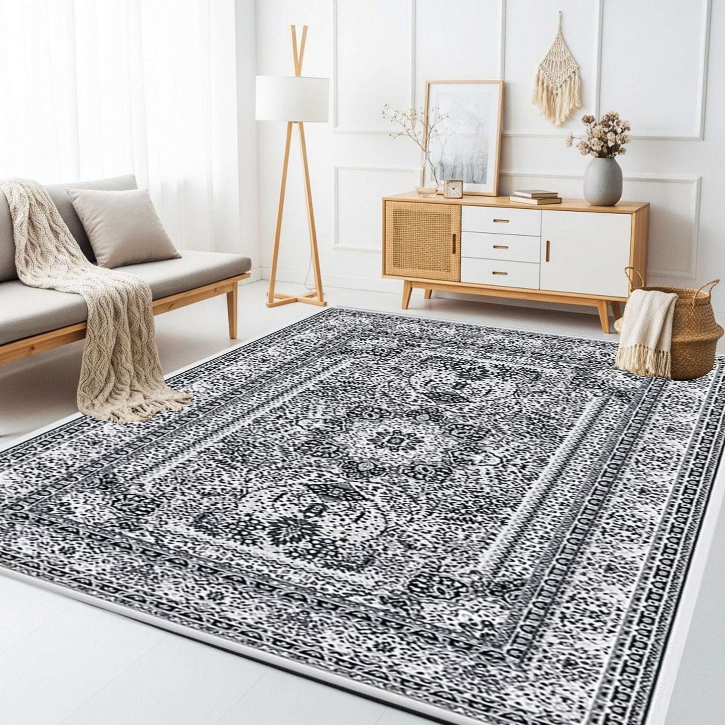 Non Slip Hallway Runner Rug UK | Long Kitchen Carpet Runner Mat | Design 0105 60 x 110 cm Beige - Marrakesh 207
