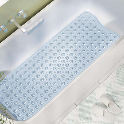 Non Slip Bath Mat UK | Soft Water Absorbent Bathroom Rug | Design 0062 White Shower Mat 53 x 53 cm