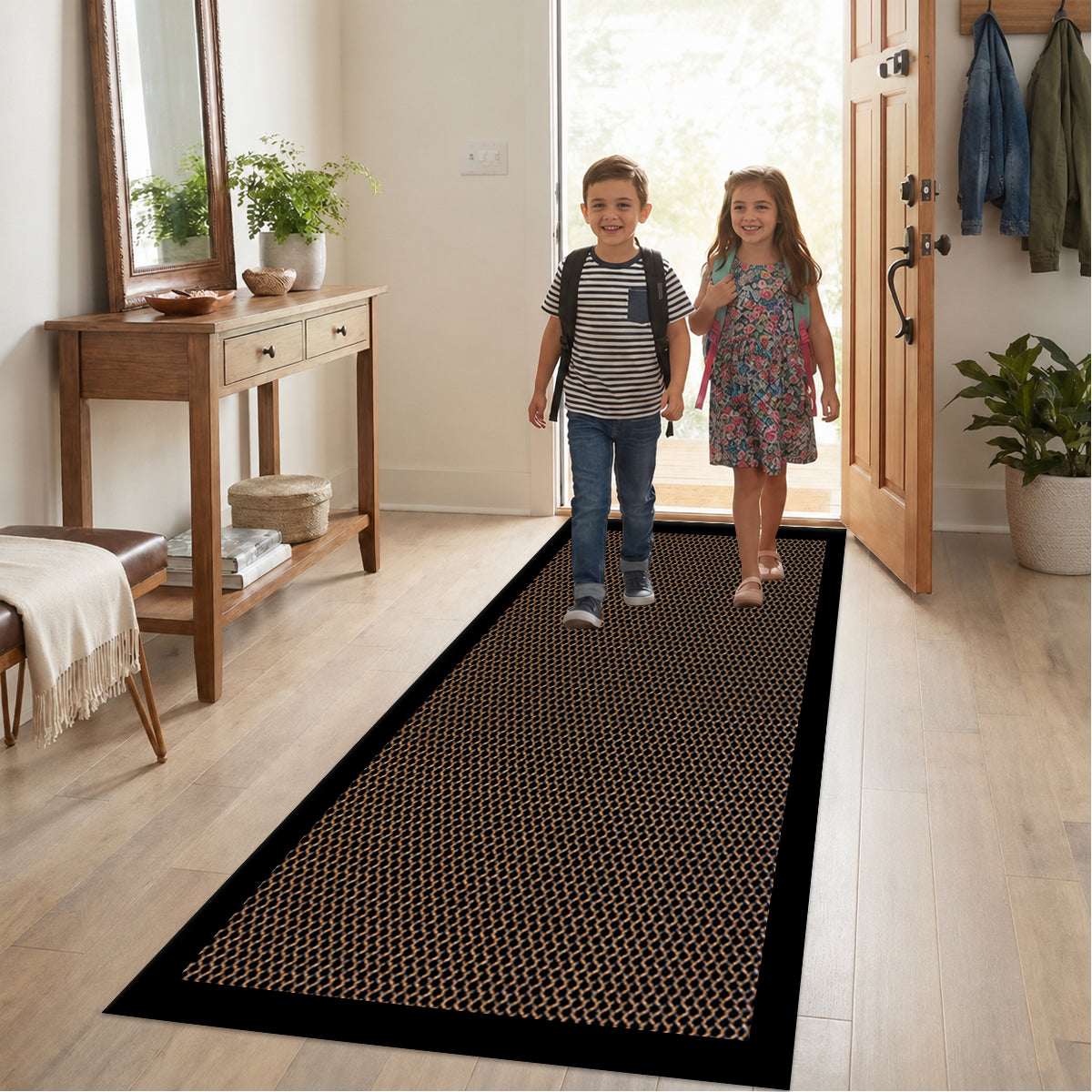 Haven Non Slip Rubber Door Mat UK | Indoor Outdoor Heavy Duty Entrance Mat 60 x 90 cm Grey - Mesh Rubber Mat