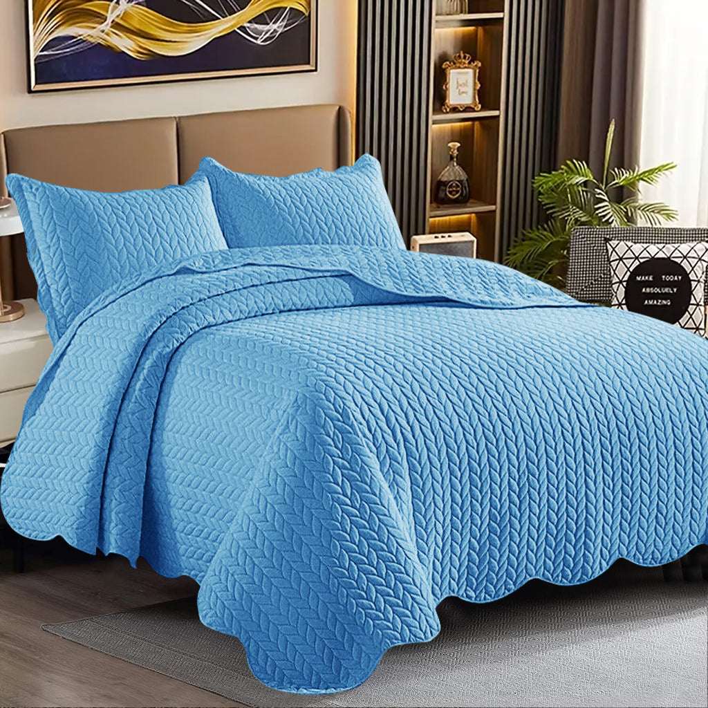 Luxury Embossed Bedspread UK | Bedding Throw for Double King Super King | Design 0124 Double Grey - Mono