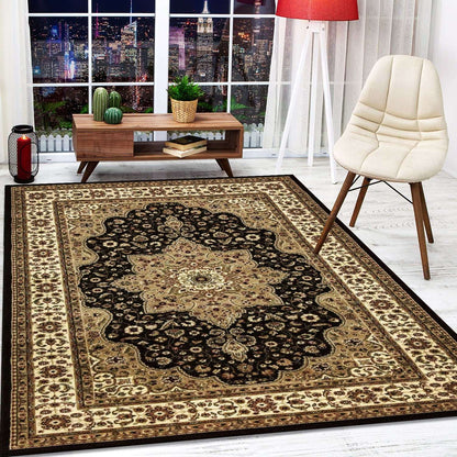 Non Slip Hallway Runner Rug UK | Long Kitchen Carpet Runner Mat | Design 0108 80 x 300 cm (2 ft 6 in x 10 ft) Red - Rome Rug