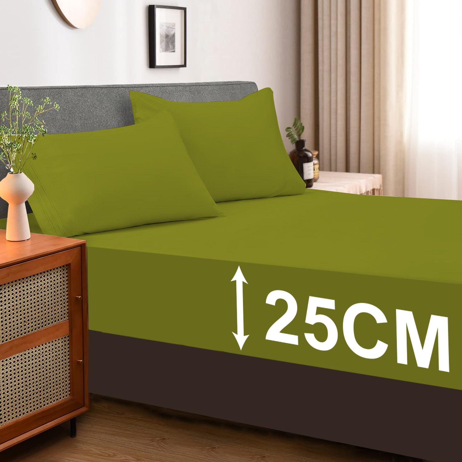 Extra Deep Fitted Sheet UK | 25CM Soft Bed Sheet Single Double King | Design 0139 Double White