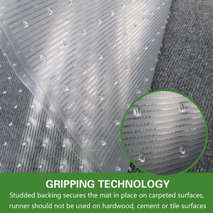 Clear Carpet Protector Roll UK | Skid Resistant Vinyl Floor Mat 6 Foot Long 27" Width Transparent