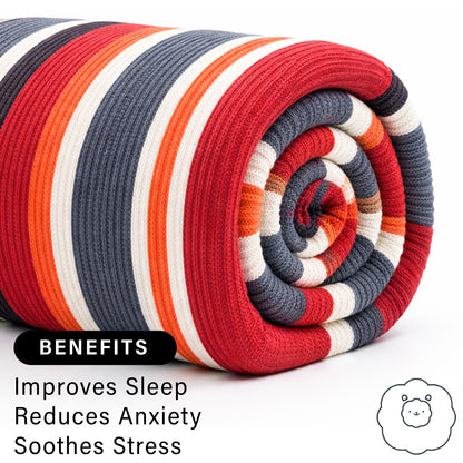 Dyed Yarn Reversible Throw Blanket