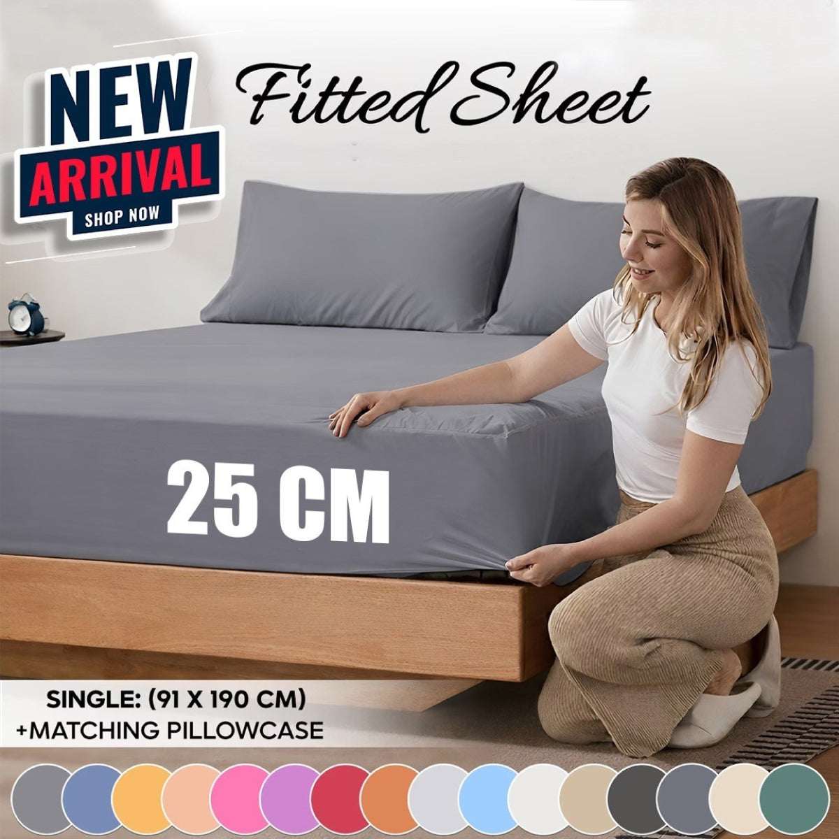 Ultra Soft 25cm Deep Fitted Bed Sheet - Red