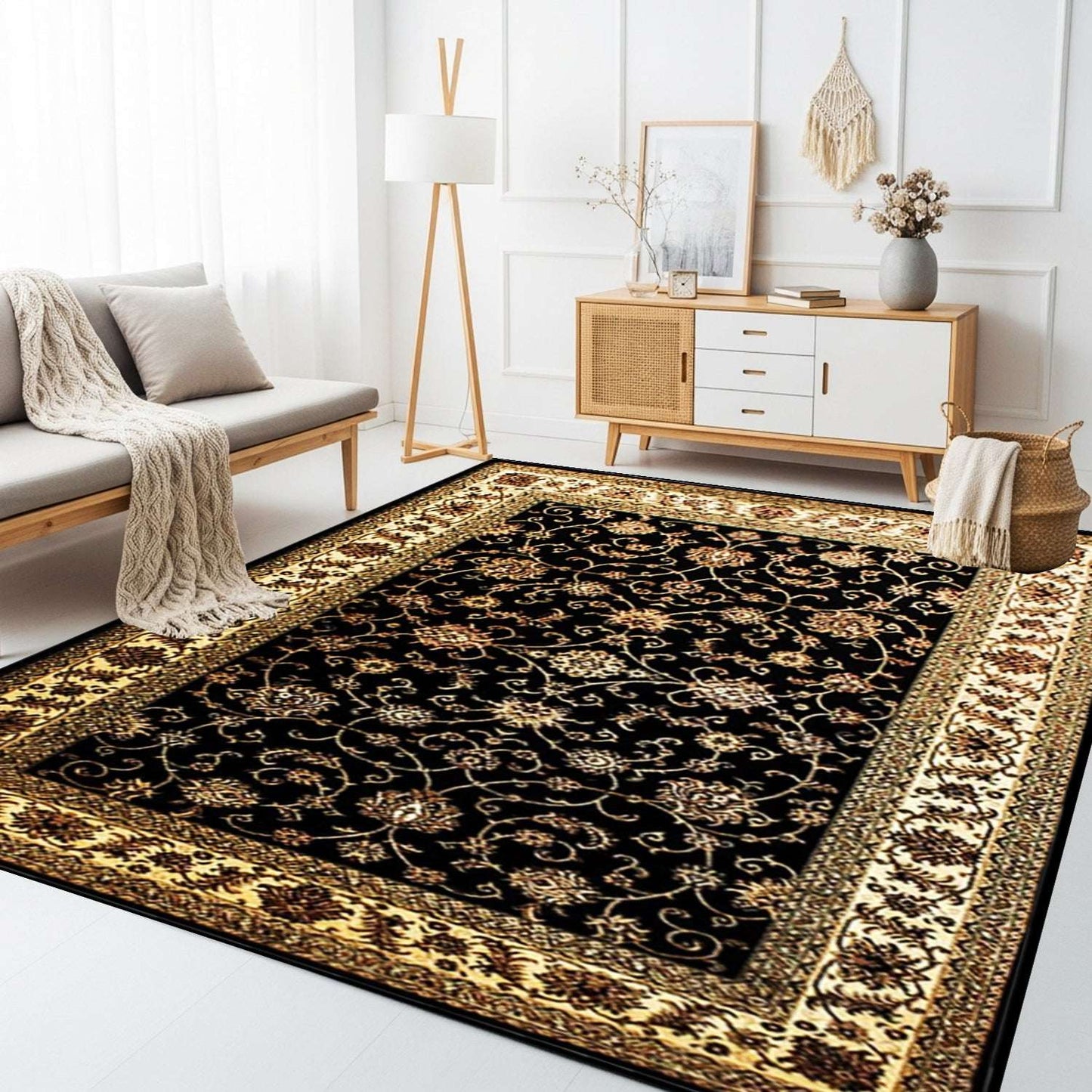 Non Slip Hallway Runner Rug UK | Long Kitchen Carpet Runner Mat | Design 0105 60 x 110 cm Red - Marrakesh 207