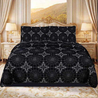 Luxury Embossed Bedspread UK | Bedding Throw for Double King Super King Double Embroidery LIME SQUARE Des-4