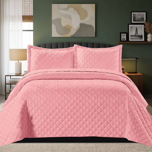 Luxury Embossed Bedspread UK | Bedding Throw for Double King Super King | Design 0116 Single Grey - Insp