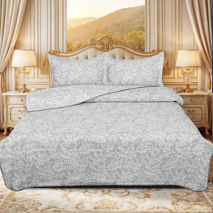 Luxury Embossed Bedspread UK | Bedding Throw for Double King Super King Double Embroidery SNOW FLAKE Des-2