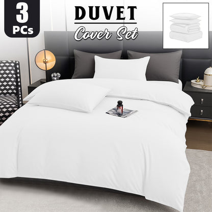 Duvet Cover Set UK | Soft Bedding for Double King Super King | Design 0132 Single Duvet Cover (135 x 200 cm) Black - Plain Duvet Cover