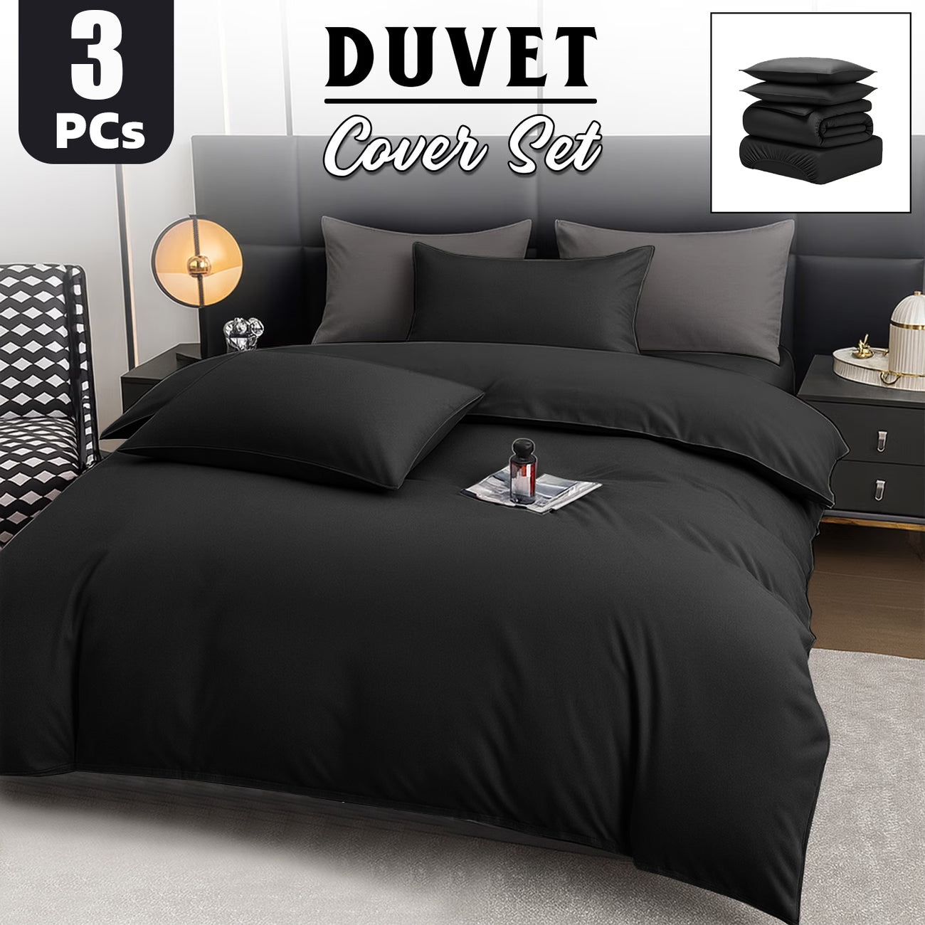 Duvet Cover Set UK | Soft Bedding for Double King Super King | Design 0132 Single Duvet Cover (135 x 200 cm) Pink - Plain Duvet Cover