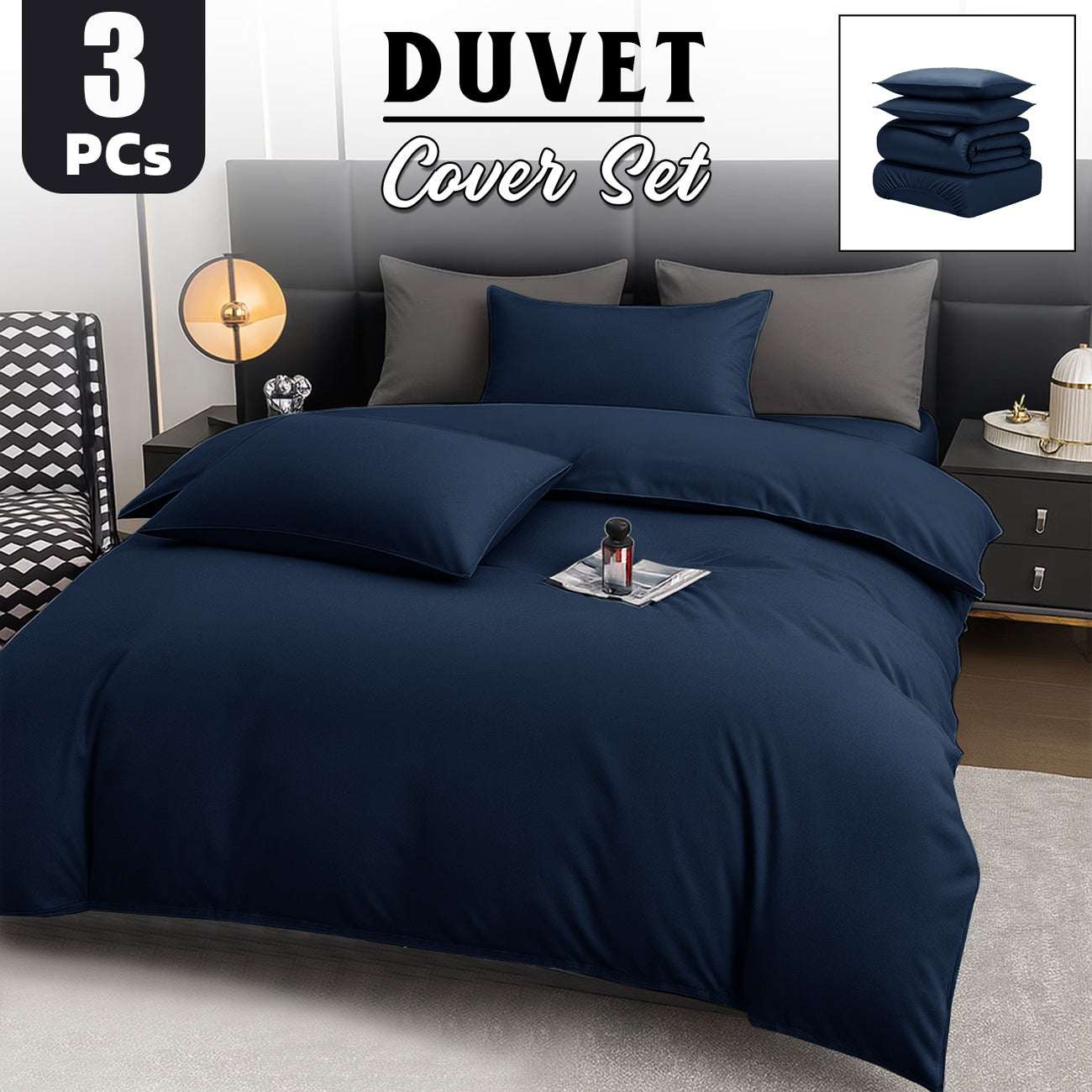 Duvet Cover Set UK | Soft Bedding for Double King Super King | Design 0132 Single Duvet Cover (135 x 200 cm) Sea Green - Plain Duvet Cover