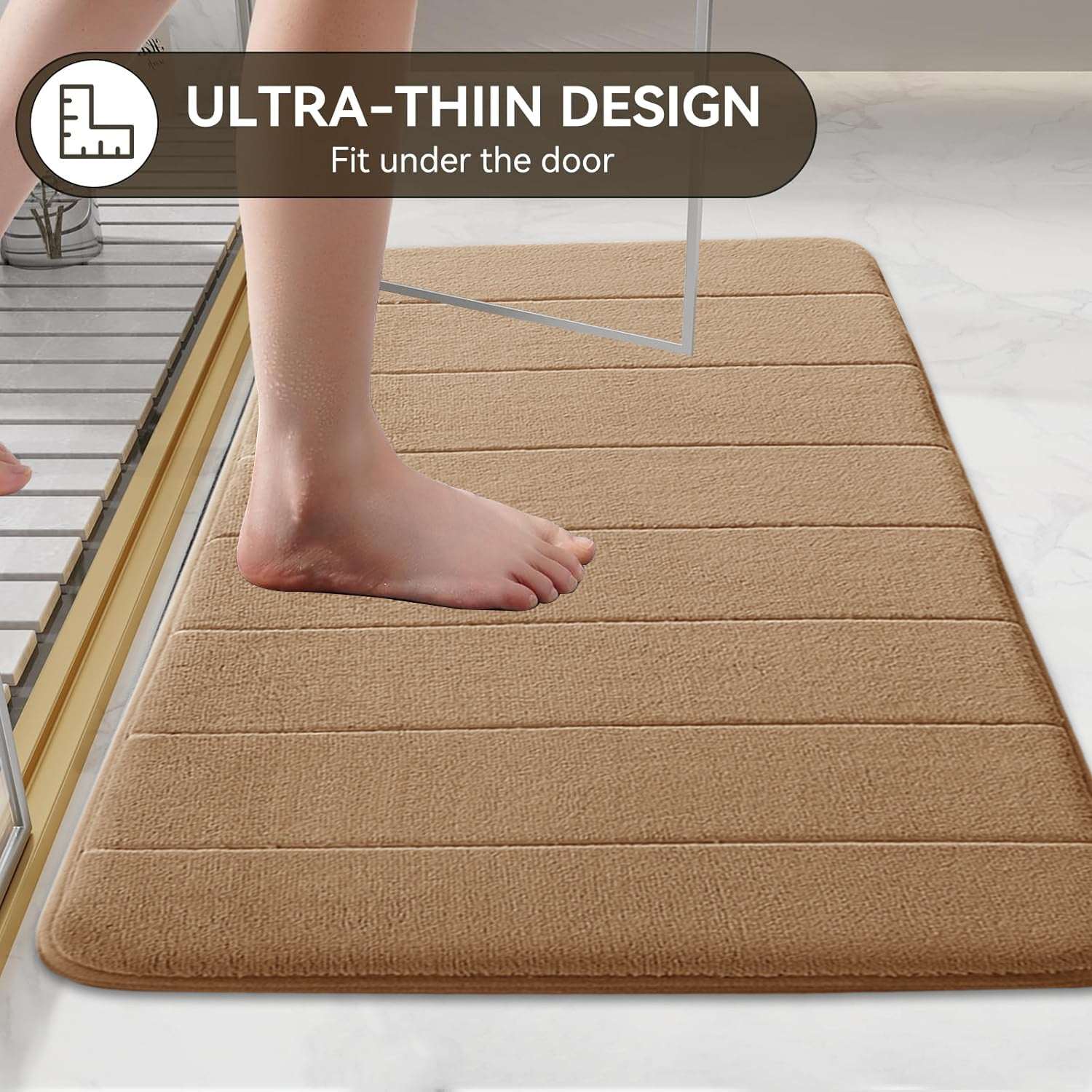 Non Slip Bath Mat Extra Large Bathroom Rug Water Absorbent Toilet Pedestal Mats