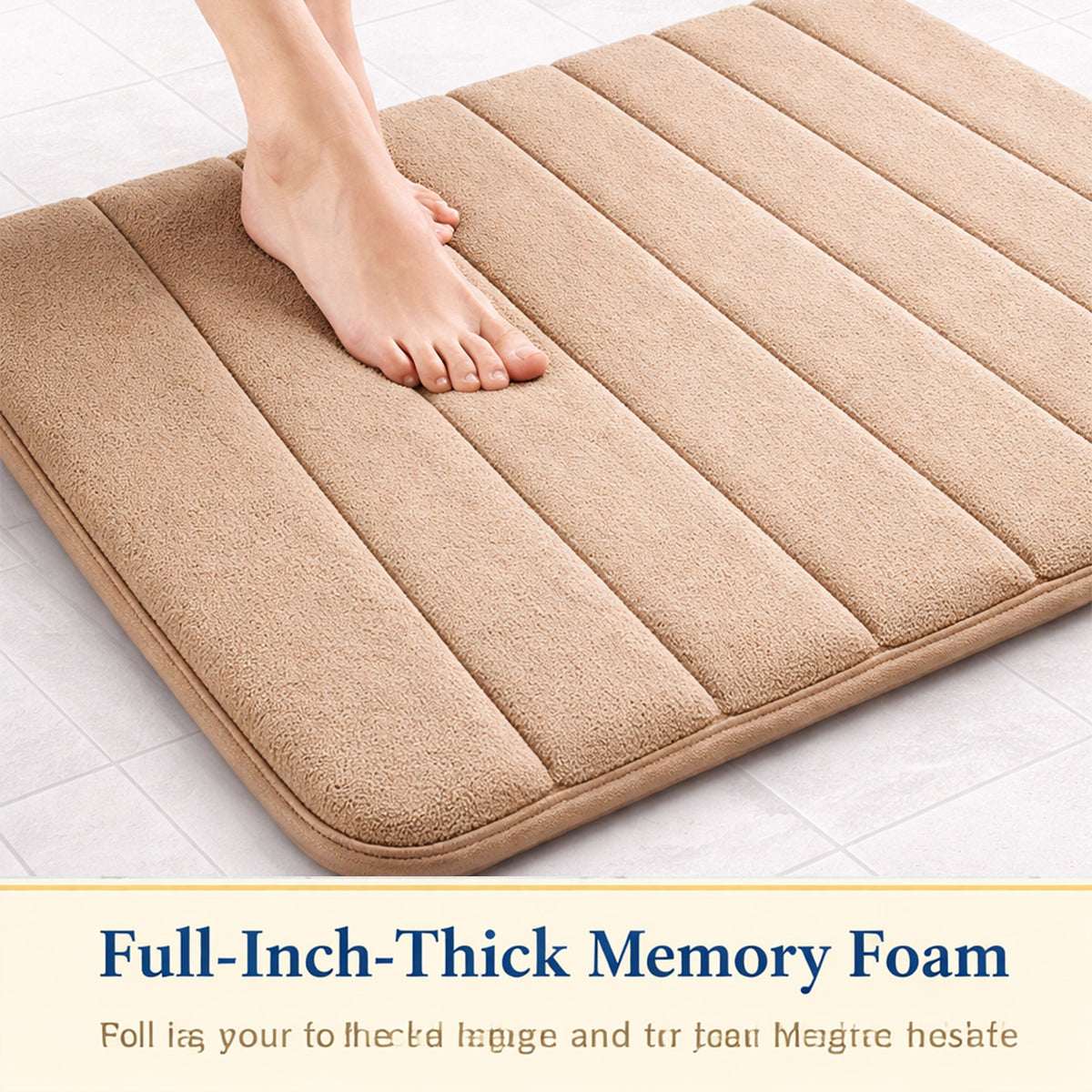 Non Slip Bath Mat Extra Large Bathroom Rug Water Absorbent Toilet Pedestal Mats