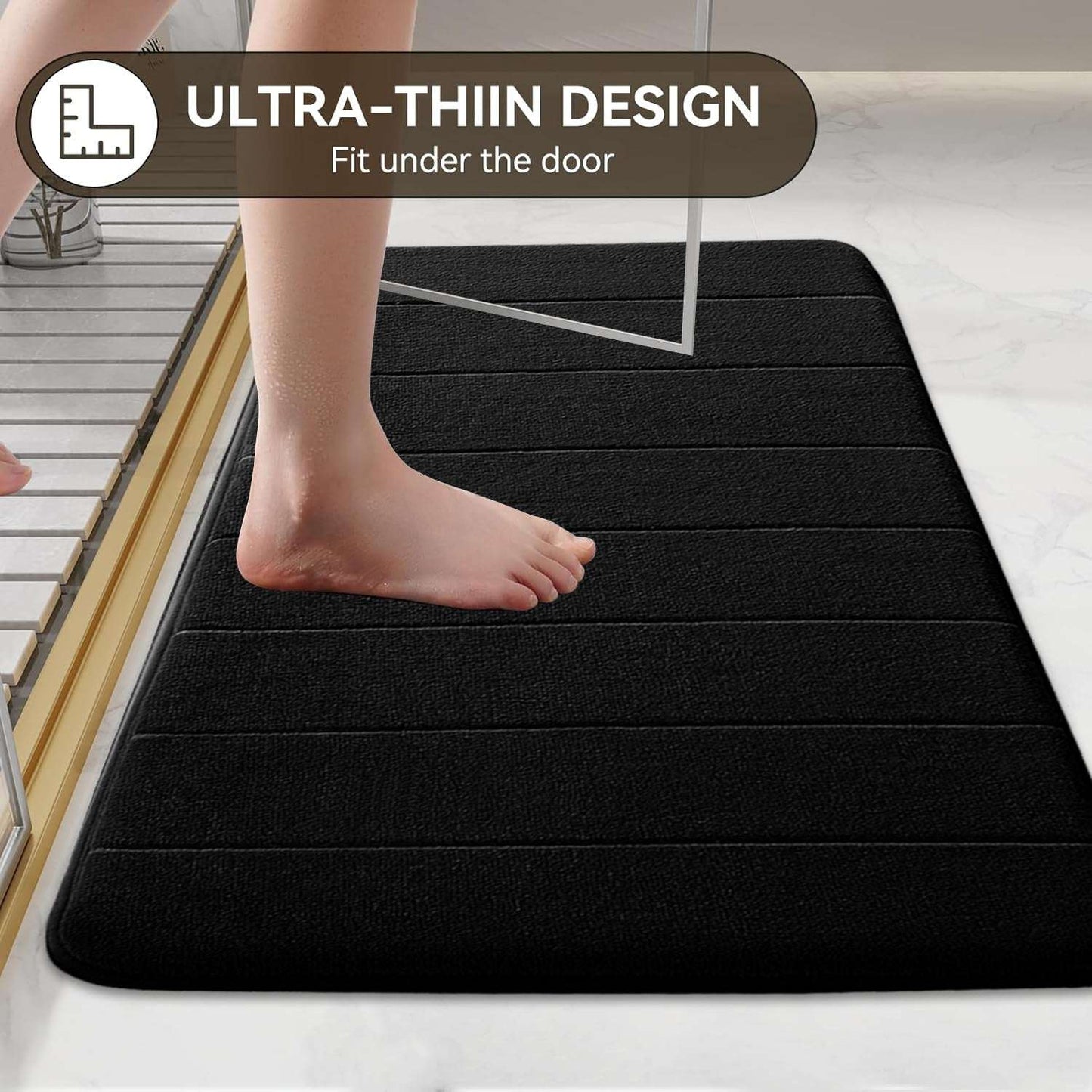 Non Slip Bath Mat Extra Large Bathroom Rug Water Absorbent Toilet Pedestal Mats