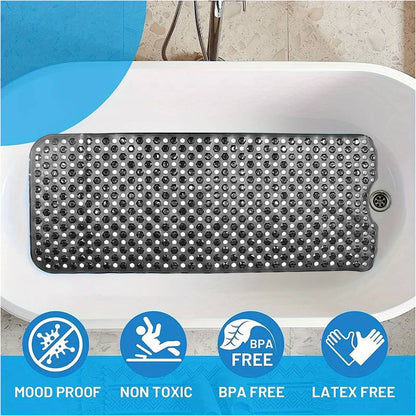 Extra Large Bath Mat Non Slip Bathtub Strong Suction Anti Mold Rubber Shower Mat
