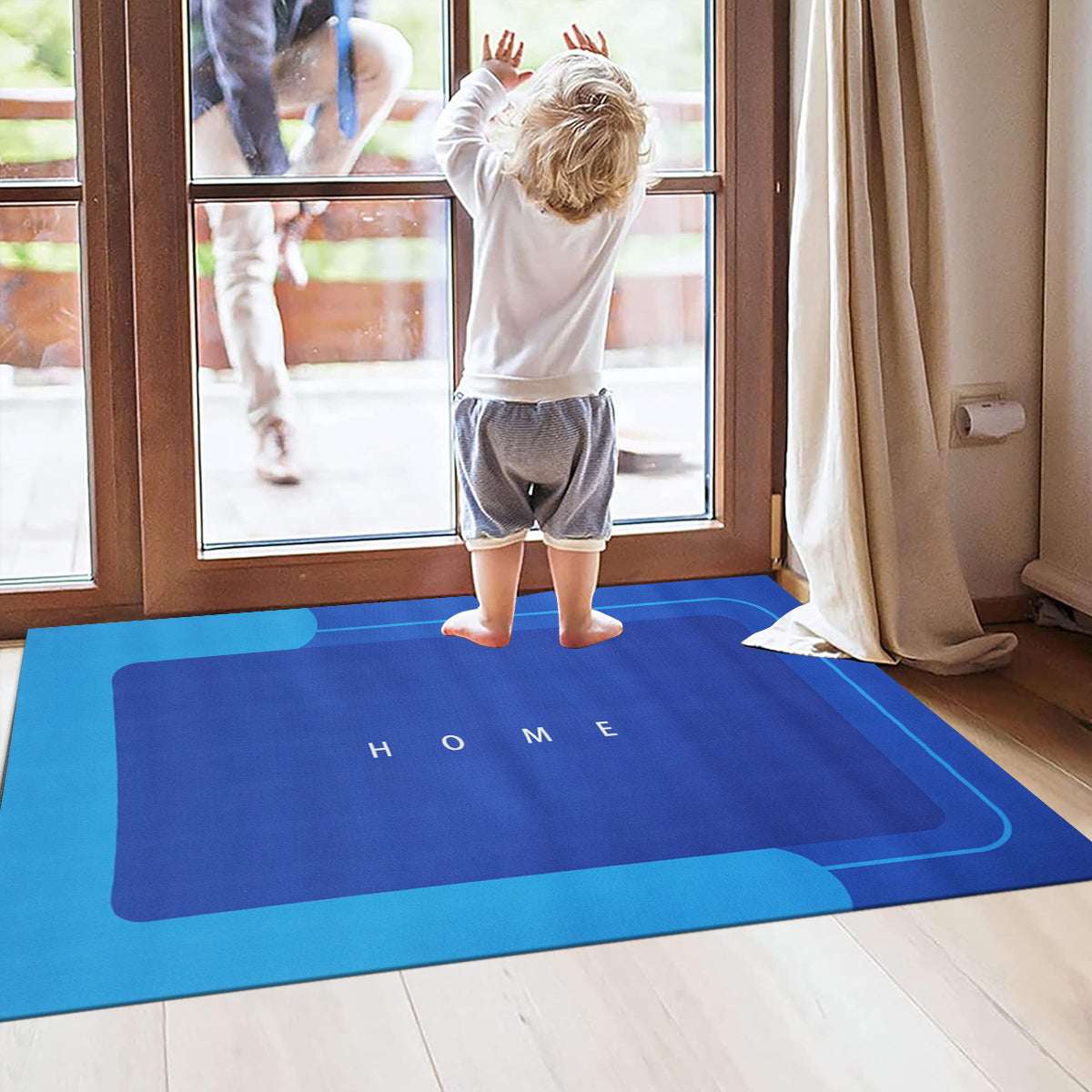 Non Slip Bath Mat UK | Soft Water Absorbent Bathroom Rug | Design 0128 50 x 80 cm Grey - Home Mat