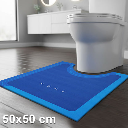 Non Slip Bath Mat UK | Soft Water Absorbent Bathroom Rug | Design 0128 50 x 80 cm Green - Home Mat