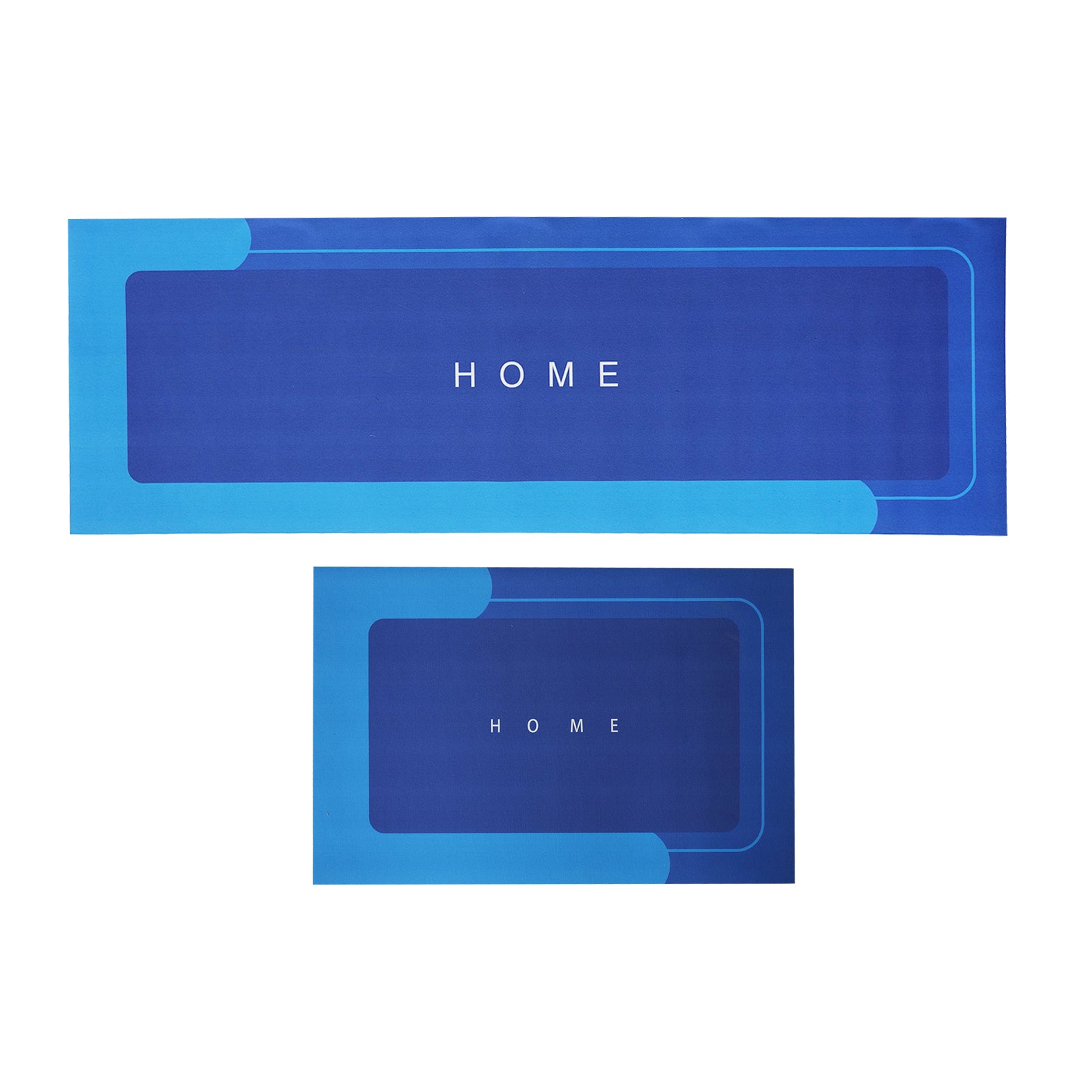 Non Slip Bath Mat UK | Soft Water Absorbent Bathroom Rug | Design 0128 40 x 120 cm Blue - Home Mat