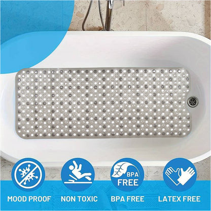 Extra Large Bath Mat Non Slip Bathtub Strong Suction Anti Mold Rubber Shower Mat