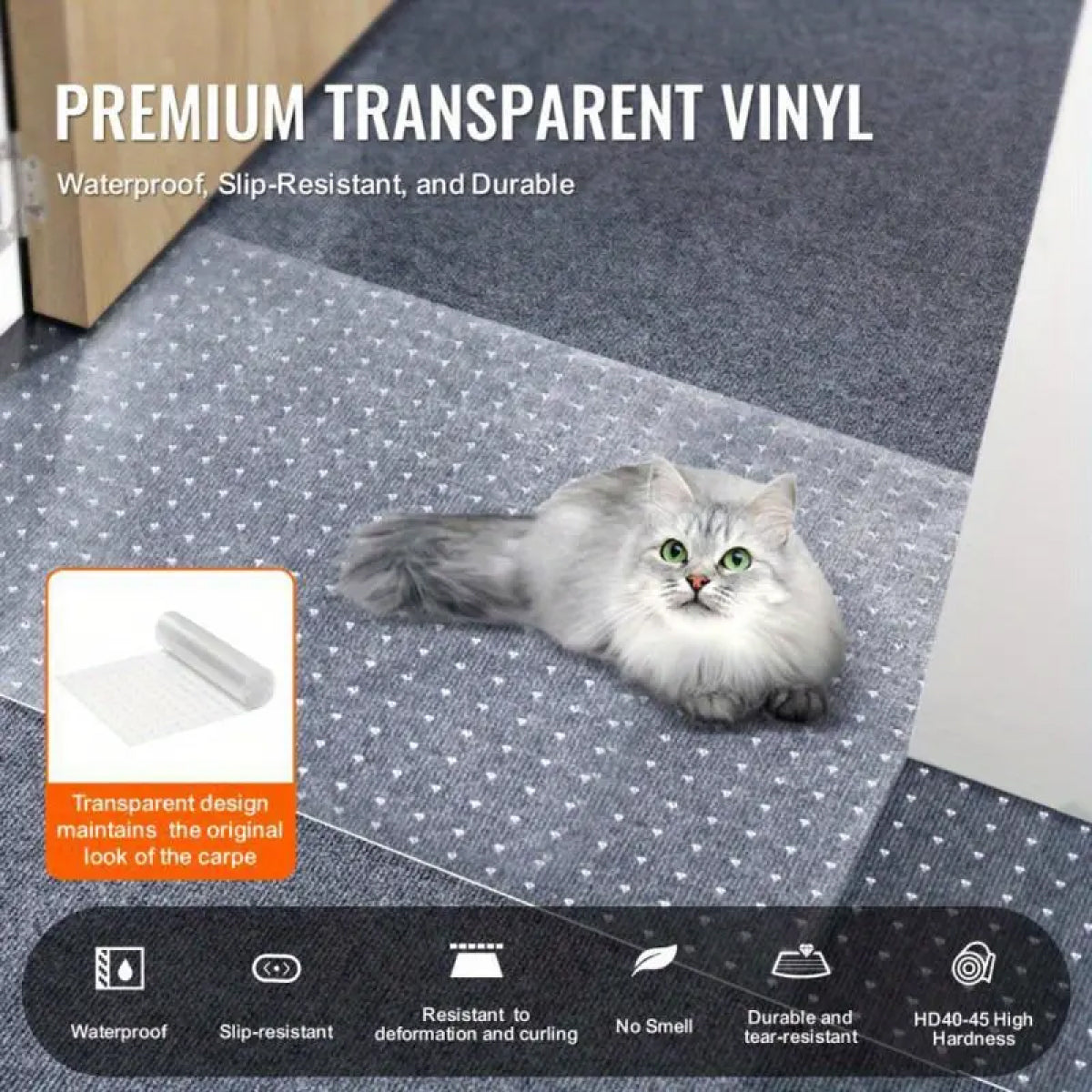 Clear Carpet Protector Roll | Transparent Floor Mat for Carpets & Rugs