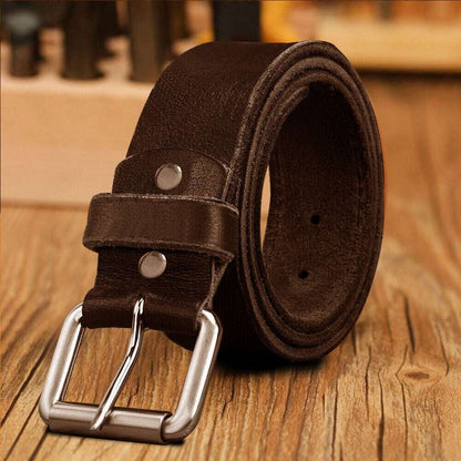 Mens Leather Belts Genuine Pure Leather Black Brown Trouser Jeans Belt Buckle M (32 - 36) Black Roller 1.5