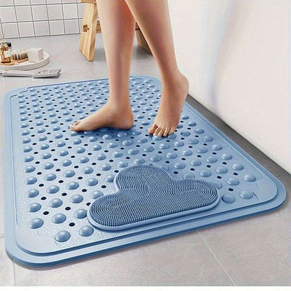 Non Slip Bath Mat UK | Soft Water Absorbent Bathroom Rug | Design 0134 40 x 70 cm Cream - Foot Massage Shower Mat