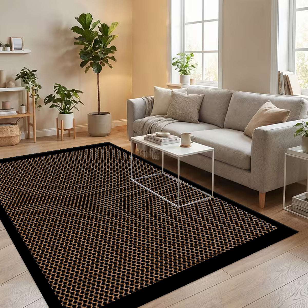 Haven Non Slip Rubber Door Mat UK | Indoor Outdoor Heavy Duty Entrance Mat 40 x 60 cm Black - Mesh Rubber Mat