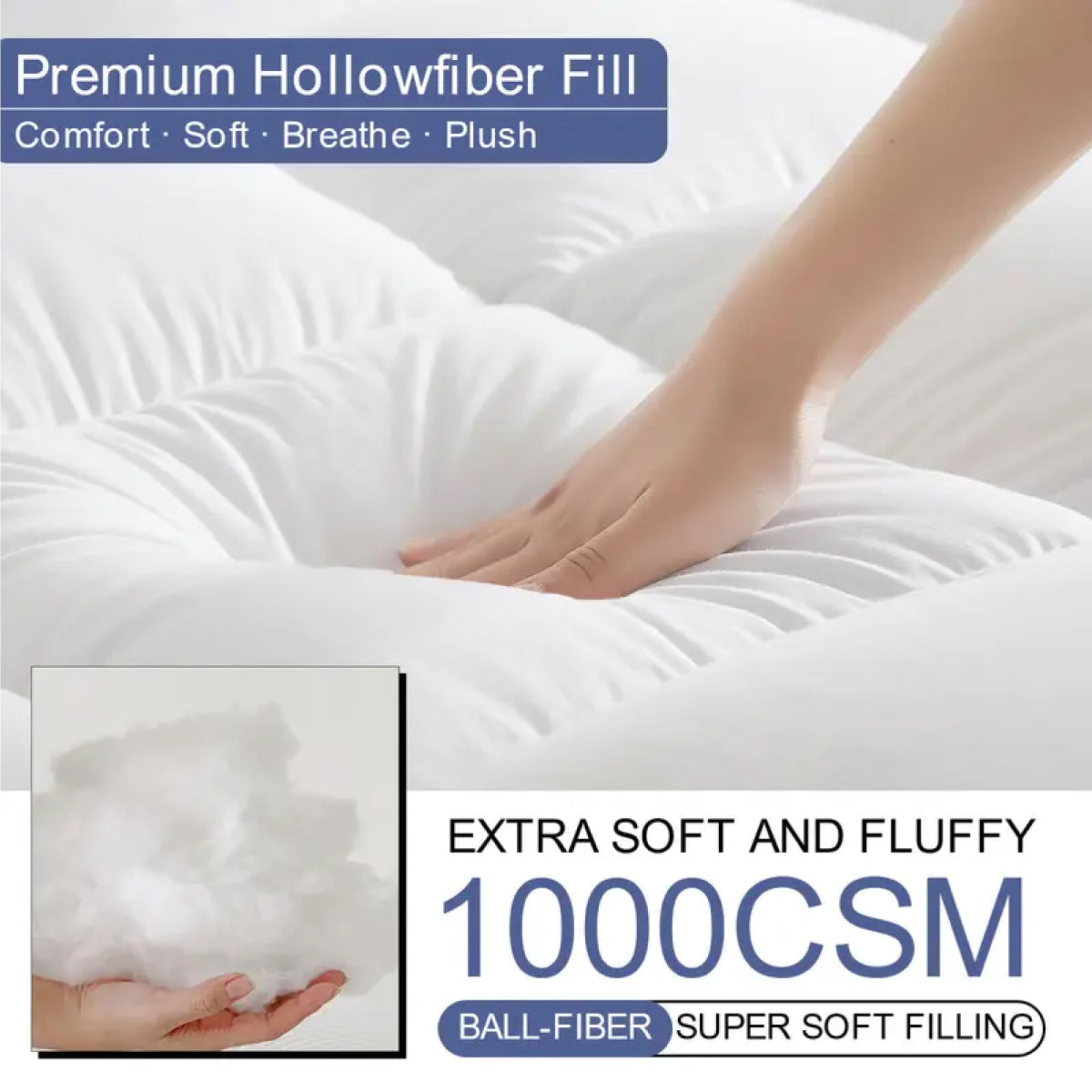 Hotel Quality Mattress Topper 4 Inch / 10cm Thick Toppers Single Double King