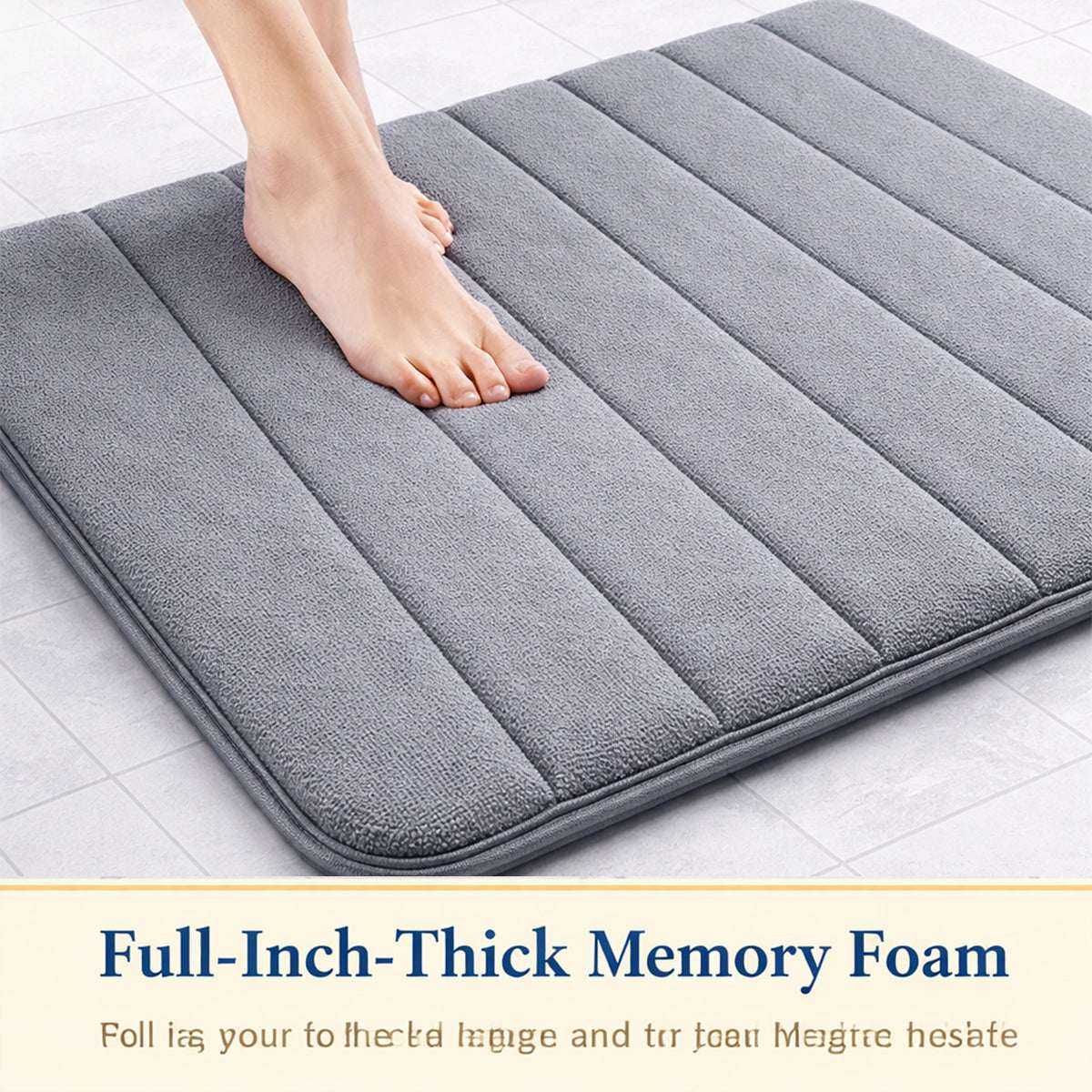 Non-Slip Absorbent Bathroom Mat | Bath Mat & Pedestal Mat Set