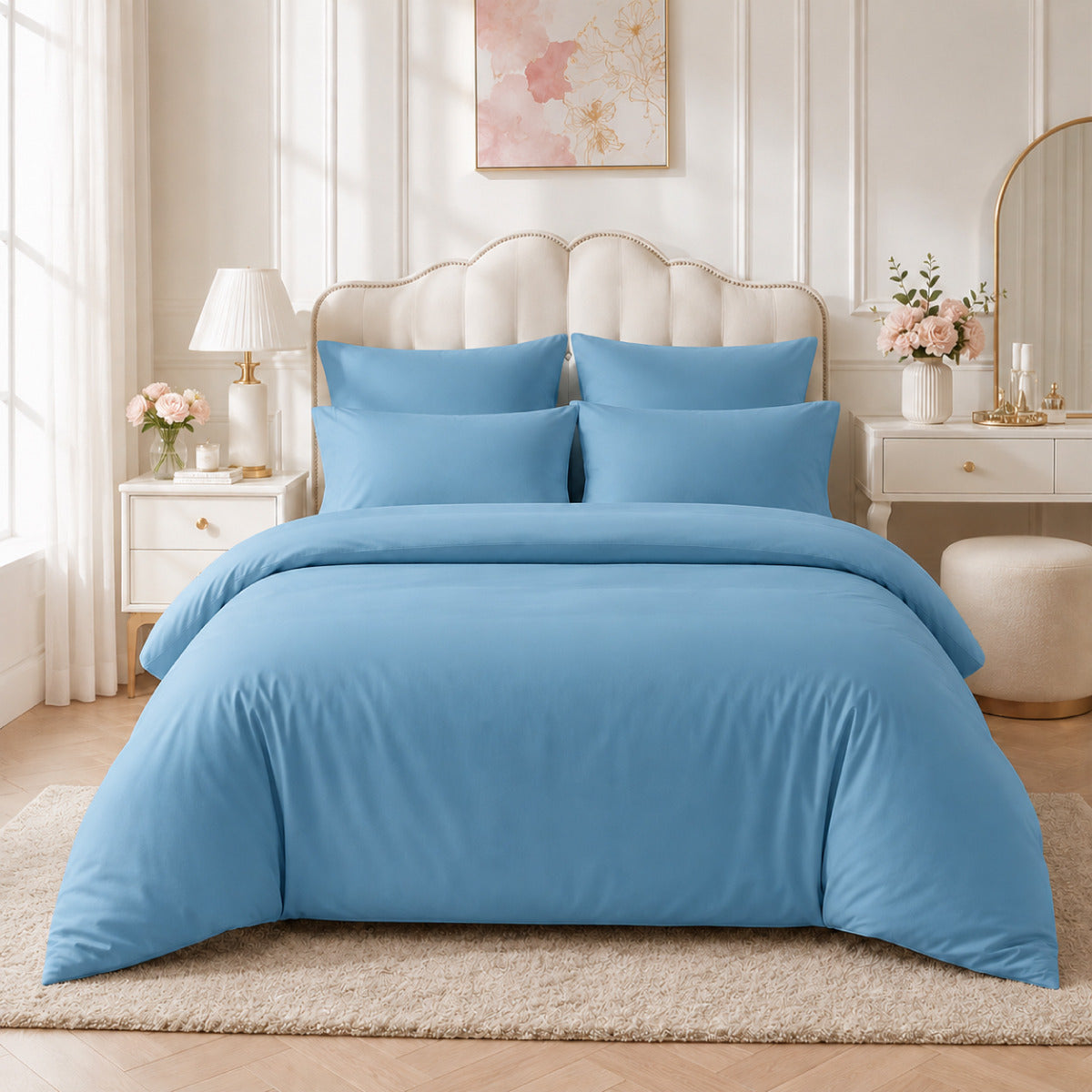 Plain Reversible Bedding Set - White