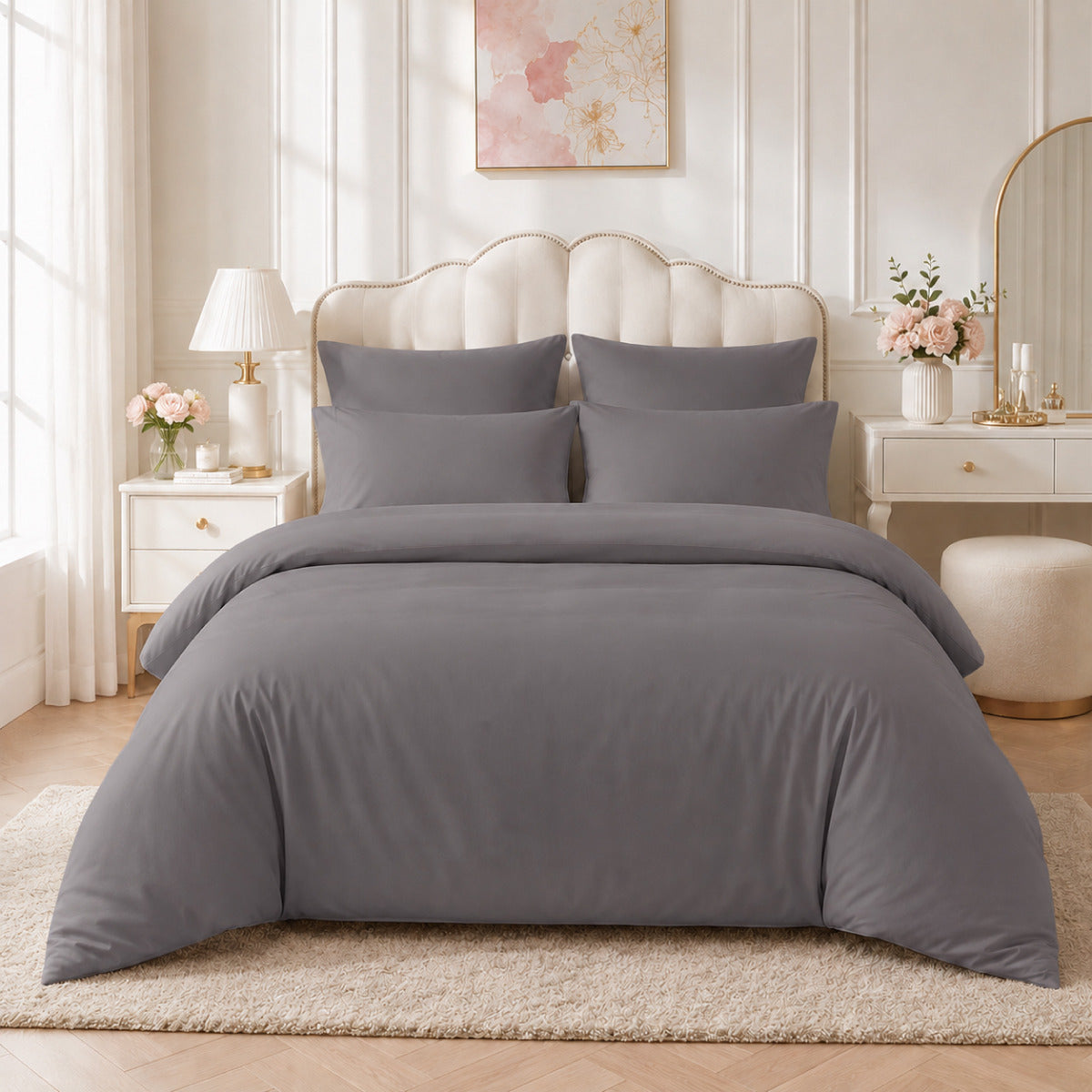 Plain Reversible Bedding Set - Navy