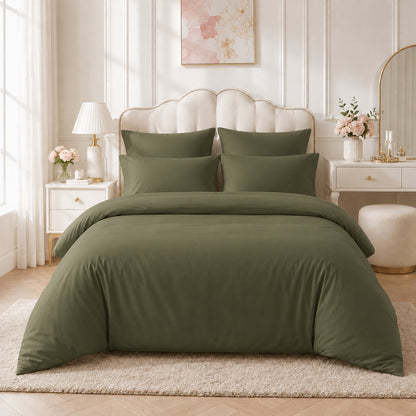 Plain Reversible Bedding Set - Black
