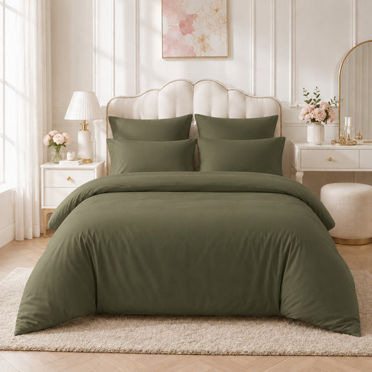 Plain Reversible Bedding Set - Black