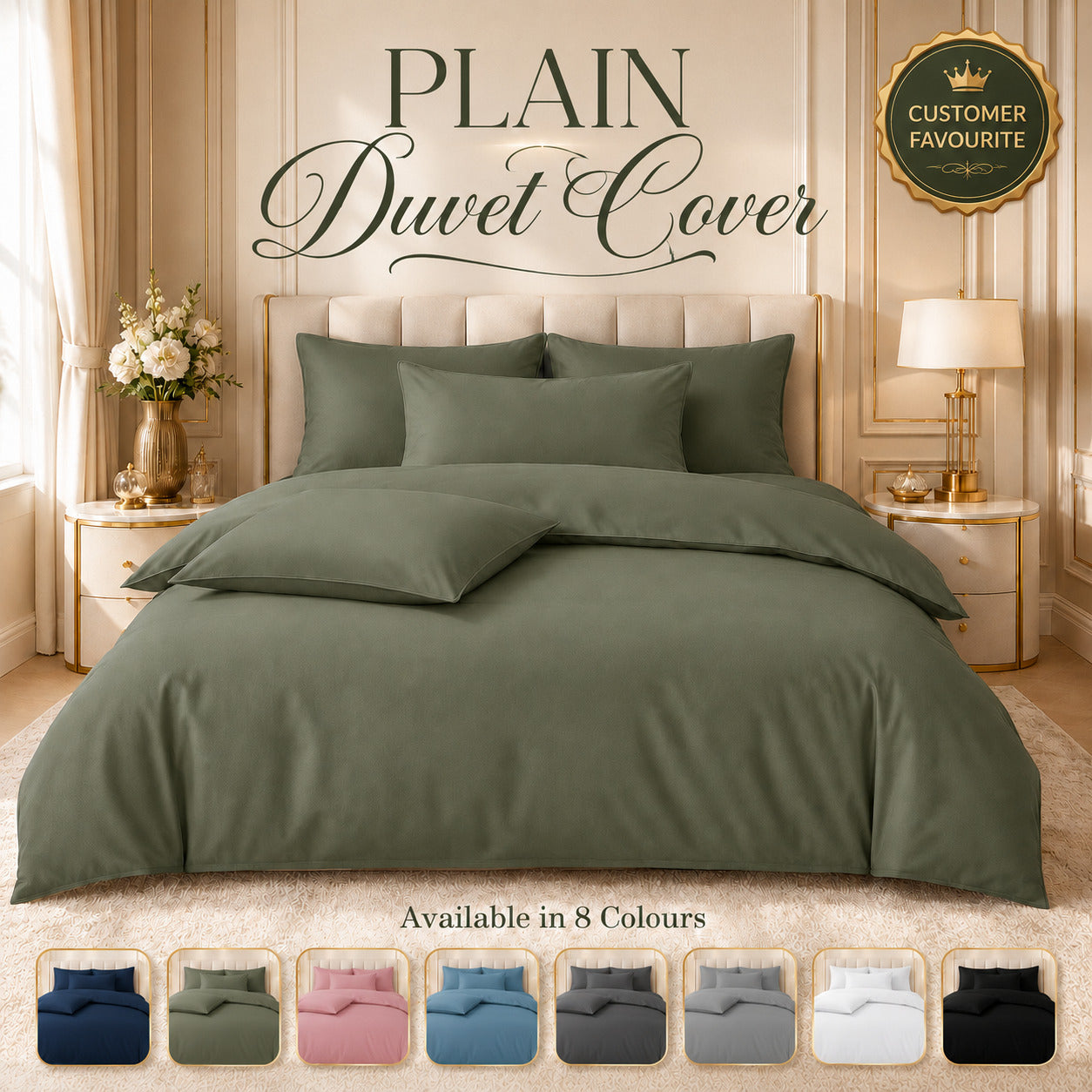 Plain Reversible Bedding Set - Pink