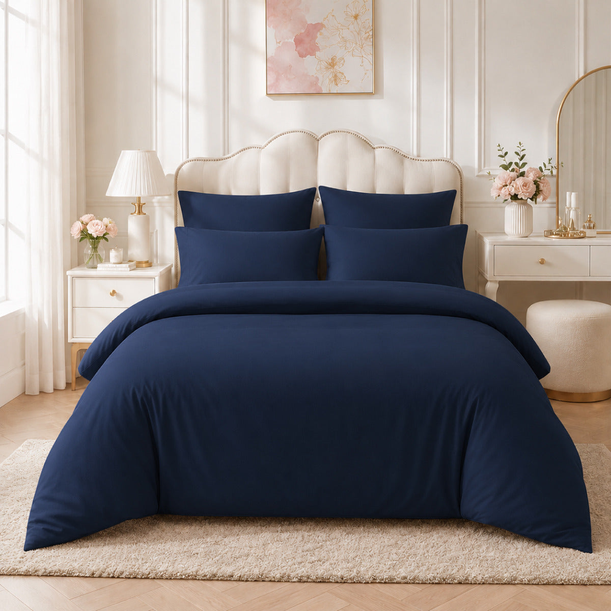 Plain Reversible Bedding Set - Charcoal