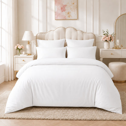 Plain Reversible Bedding Set - White