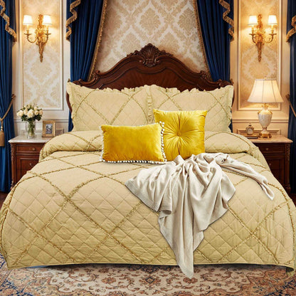 Embossed Quilted Bedding Throw