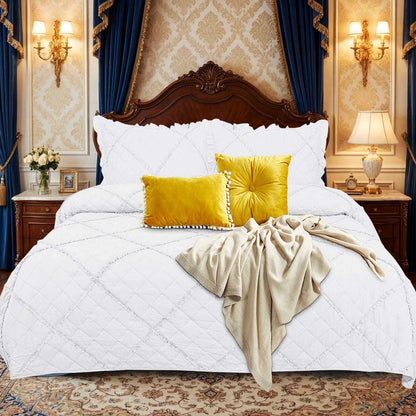 Embossed Quilted Bedding Throw