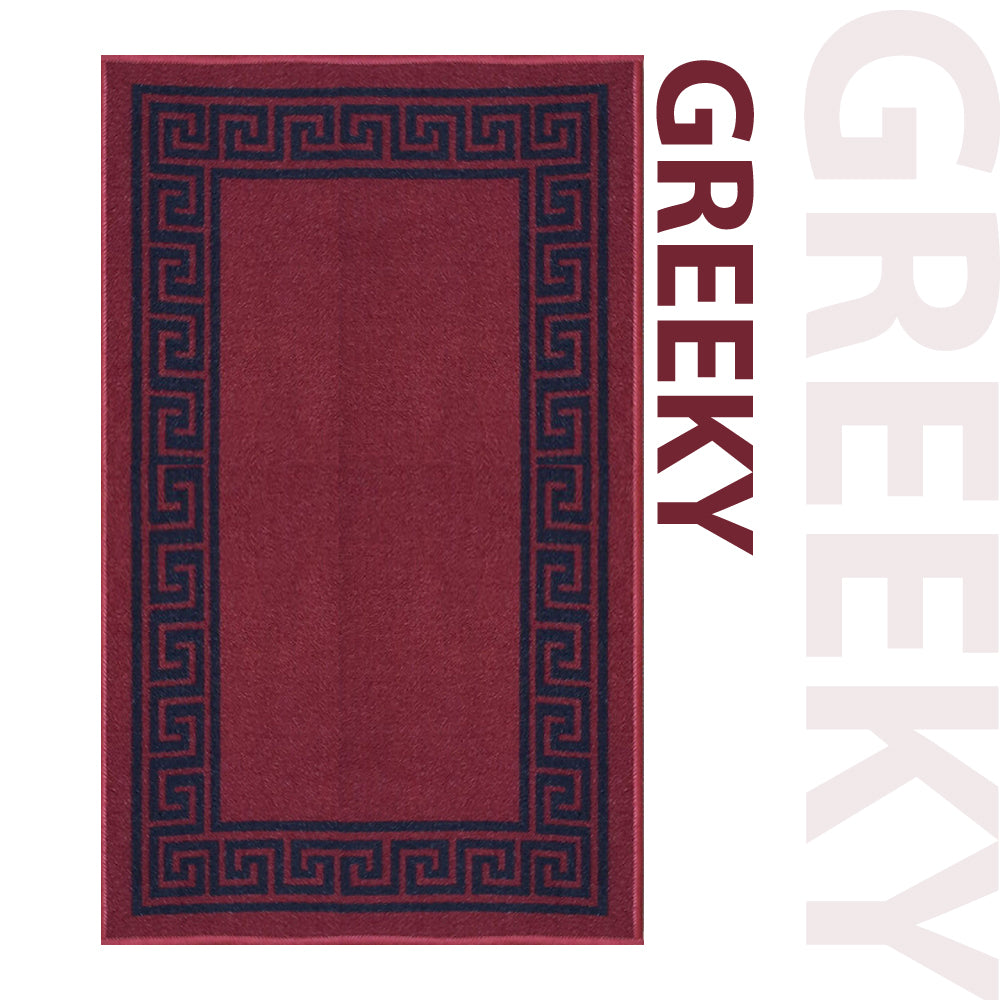 Greek Pattern Runner Rug | Non-Slip Hallway & Kitchen Mat