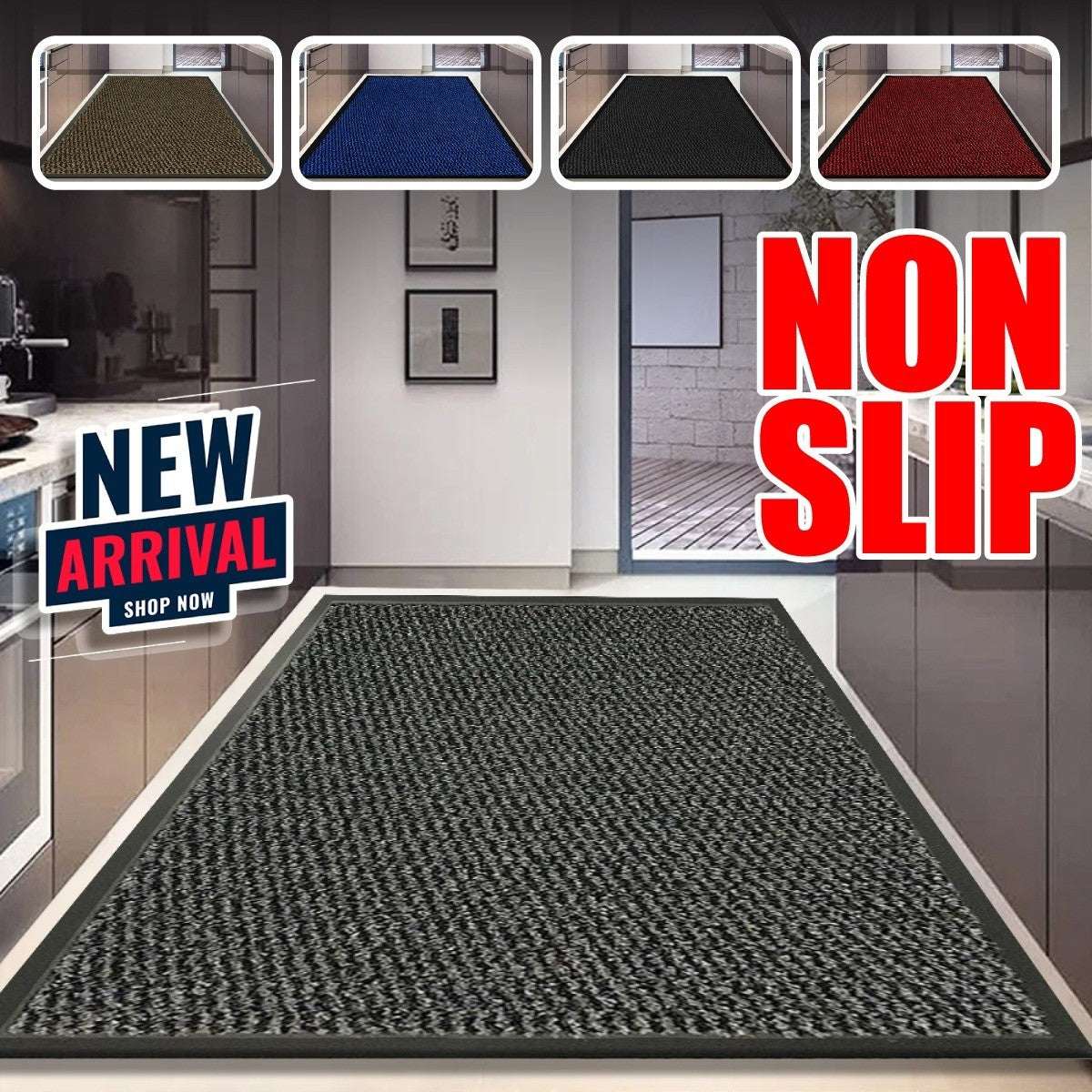 Heavy Duty Rubber Runner Mat - Red