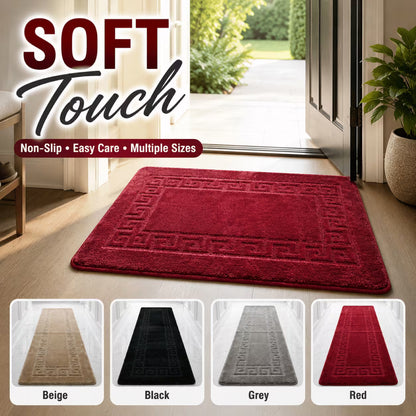 Slim Hallway Runner Mat - Beige Black