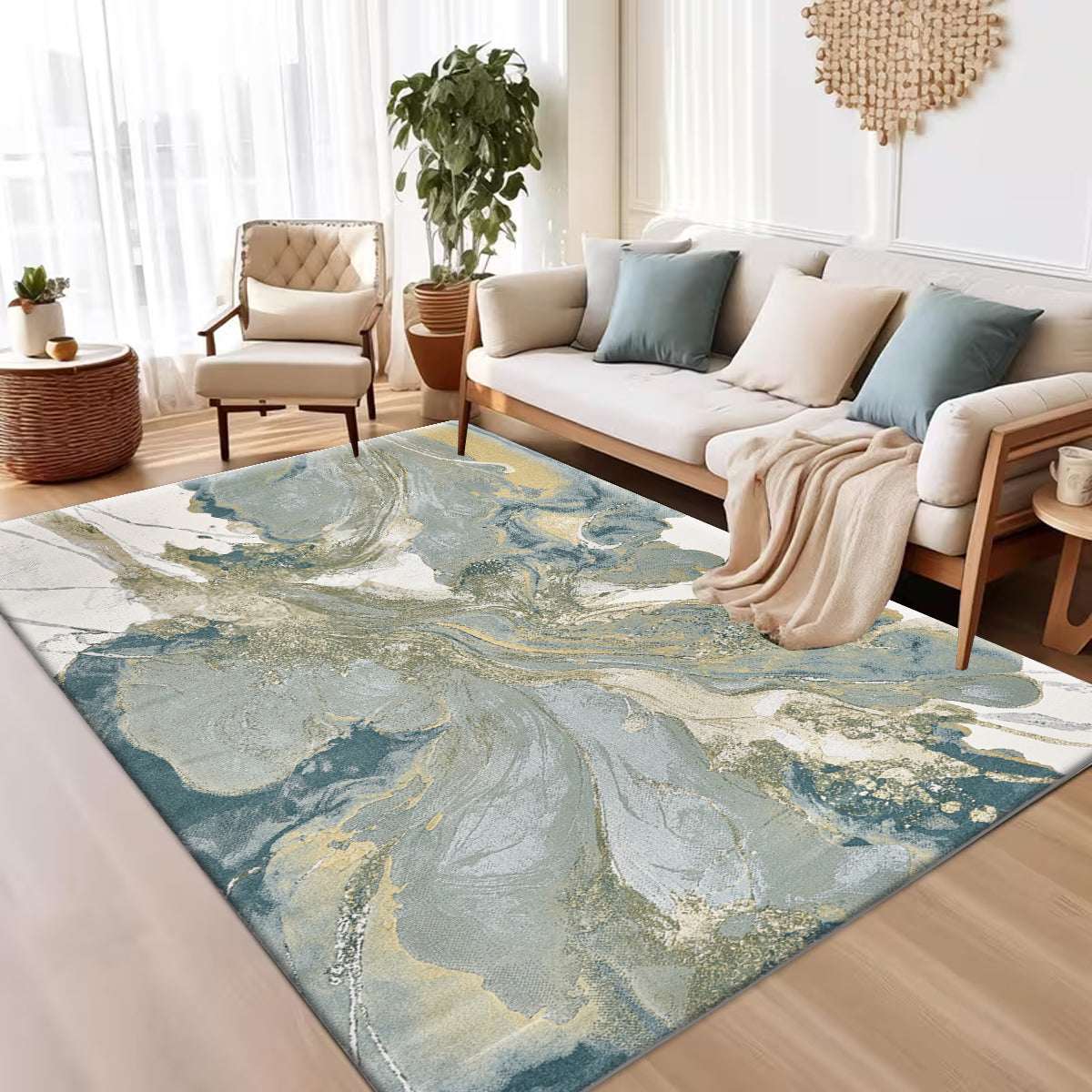 Motled Fluffy Area Rug